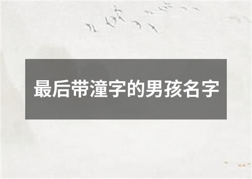 最后带潼字的男孩名字