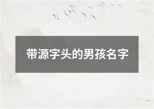 带源字头的男孩名字