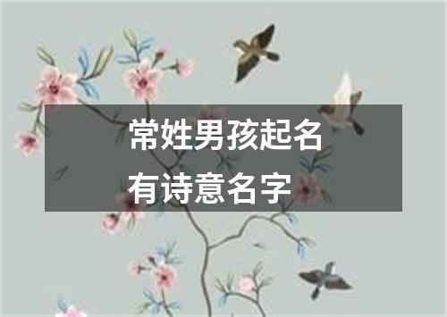 常姓男孩起名有诗意名字