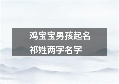 鸡宝宝男孩起名祁姓两字名字