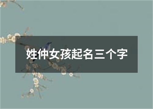 姓仲女孩起名三个字