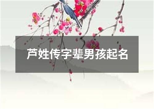 芦姓传字辈男孩起名