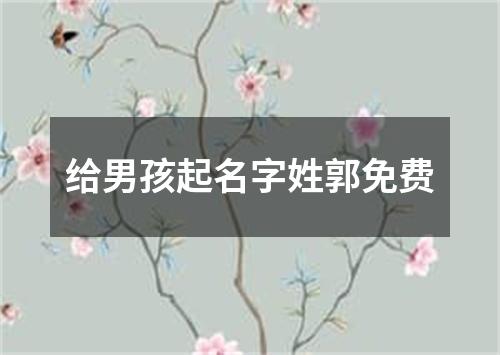 给男孩起名字姓郭免费