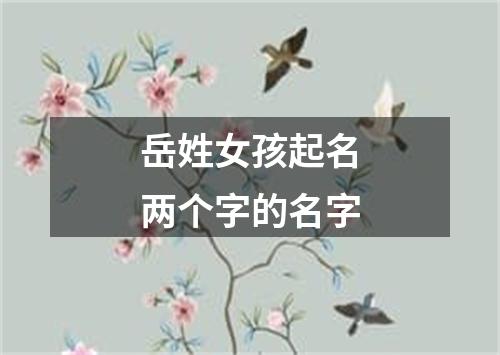 岳姓女孩起名两个字的名字