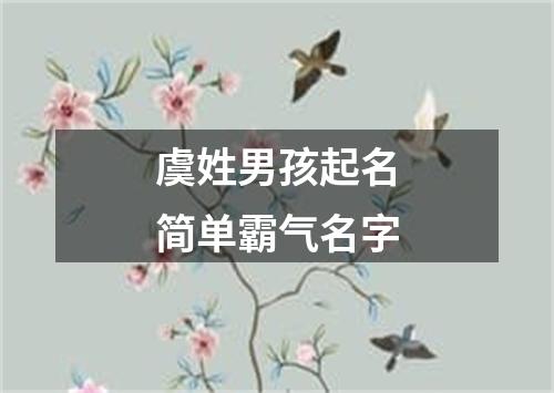 虞姓男孩起名简单霸气名字