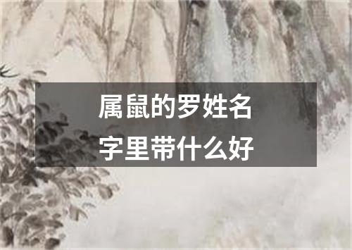 属鼠的罗姓名字里带什么好