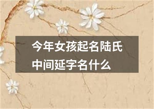 今年女孩起名陆氏中间延字名什么