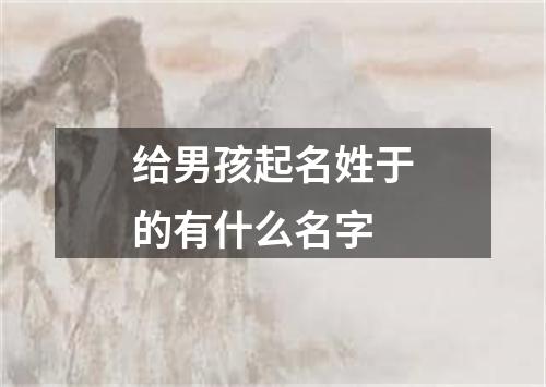 给男孩起名姓于的有什么名字