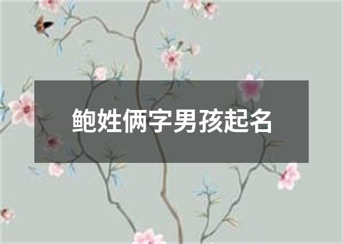 鲍姓俩字男孩起名