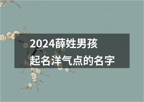 2024薛姓男孩起名洋气点的名字