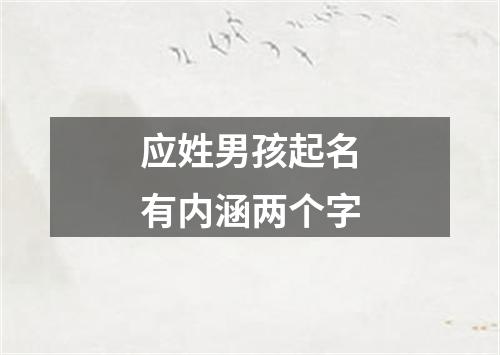 应姓男孩起名有内涵两个字