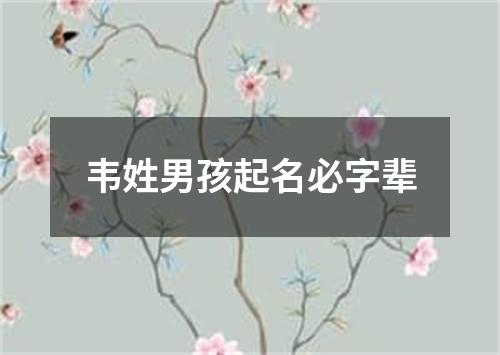 韦姓男孩起名必字辈