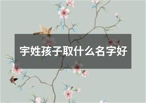 宇姓孩子取什么名字好