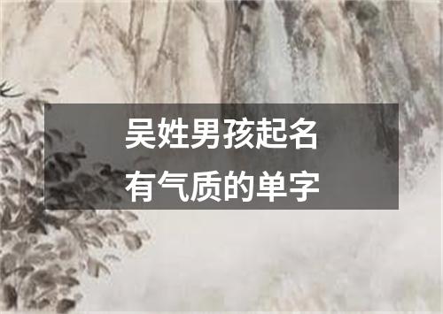 吴姓男孩起名有气质的单字