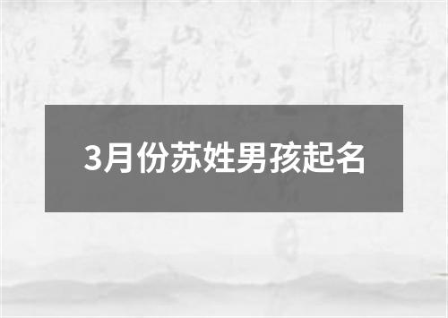 3月份苏姓男孩起名