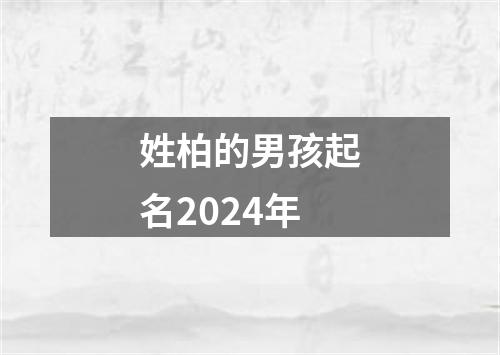 姓柏的男孩起名2024年