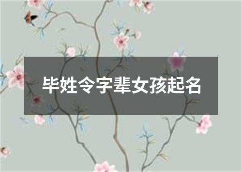 毕姓令字辈女孩起名