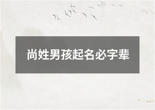 尚姓男孩起名必字辈