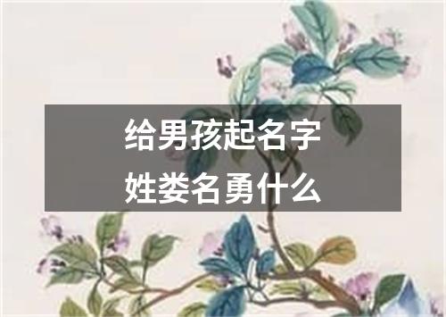 给男孩起名字姓娄名勇什么