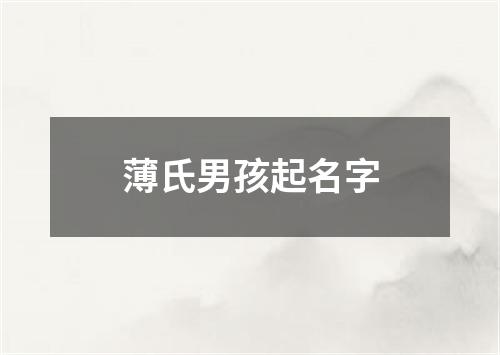 薄氏男孩起名字