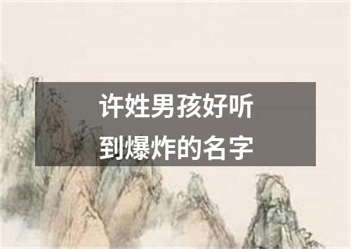 许姓男孩好听到爆炸的名字