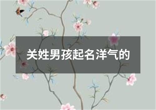 关姓男孩起名洋气的