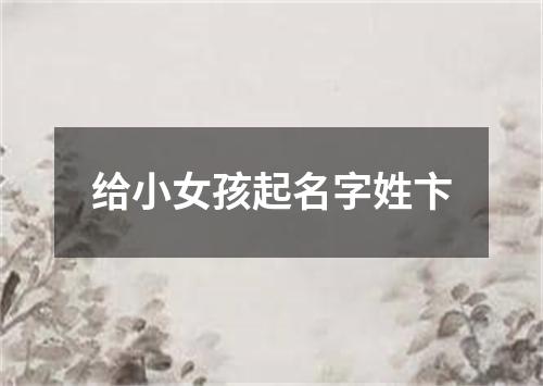 给小女孩起名字姓卞