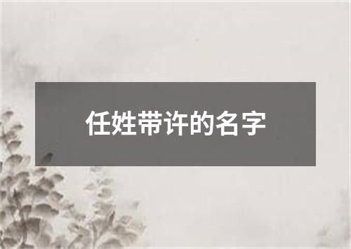 任姓带许的名字