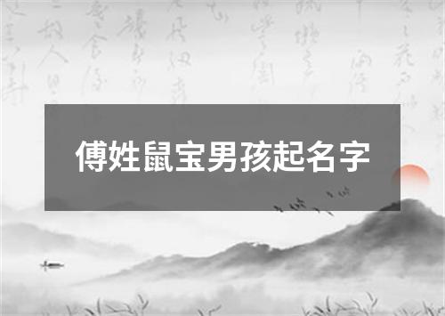 傅姓鼠宝男孩起名字