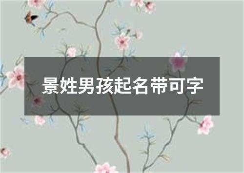 景姓男孩起名带可字