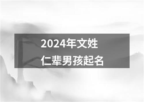 2024年文姓仁辈男孩起名