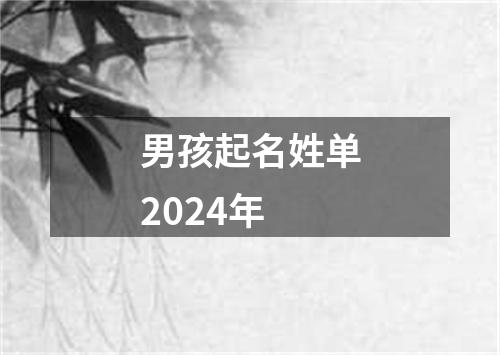 男孩起名姓单2024年