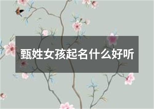 甄姓女孩起名什么好听