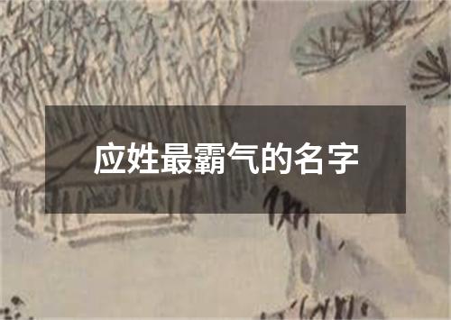 应姓最霸气的名字