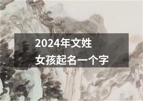 2024年文姓女孩起名一个字