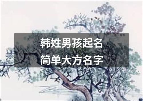 韩姓男孩起名简单大方名字