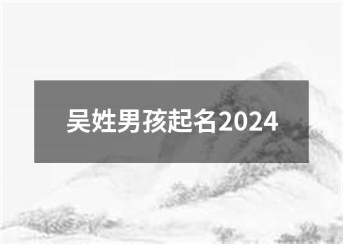 吴姓男孩起名2024