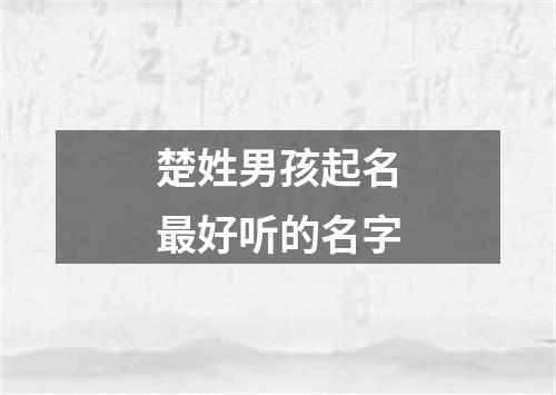 楚姓男孩起名最好听的名字