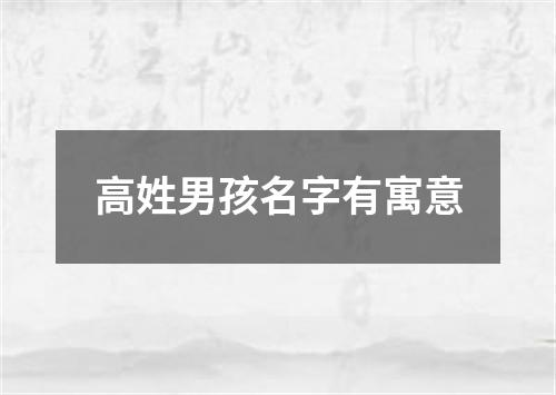 高姓男孩名字有寓意