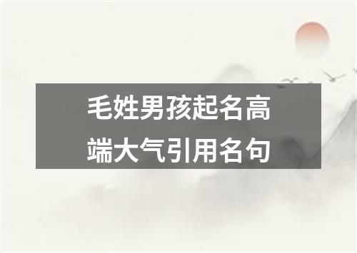 毛姓男孩起名高端大气引用名句