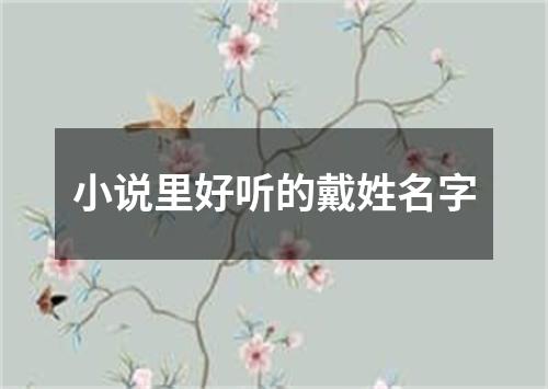 小说里好听的戴姓名字