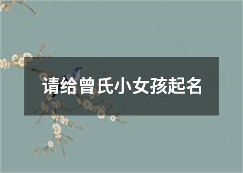 请给曾氏小女孩起名