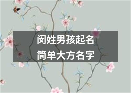 闵姓男孩起名简单大方名字