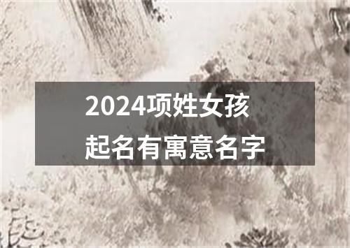 2024项姓女孩起名有寓意名字