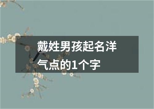 戴姓男孩起名洋气点的1个字