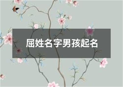 屈姓名字男孩起名