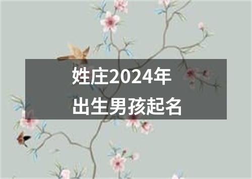 姓庄2024年出生男孩起名