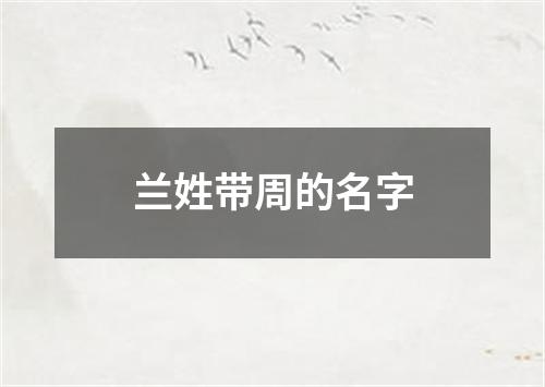 兰姓带周的名字