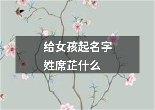 给女孩起名字姓席芷什么