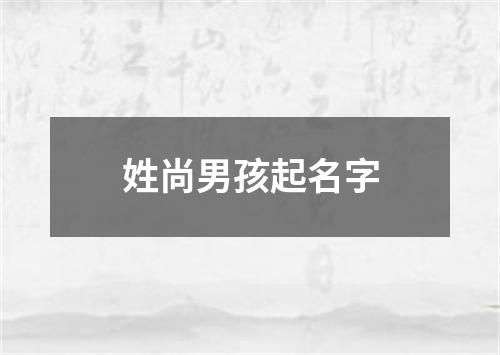 姓尚男孩起名字